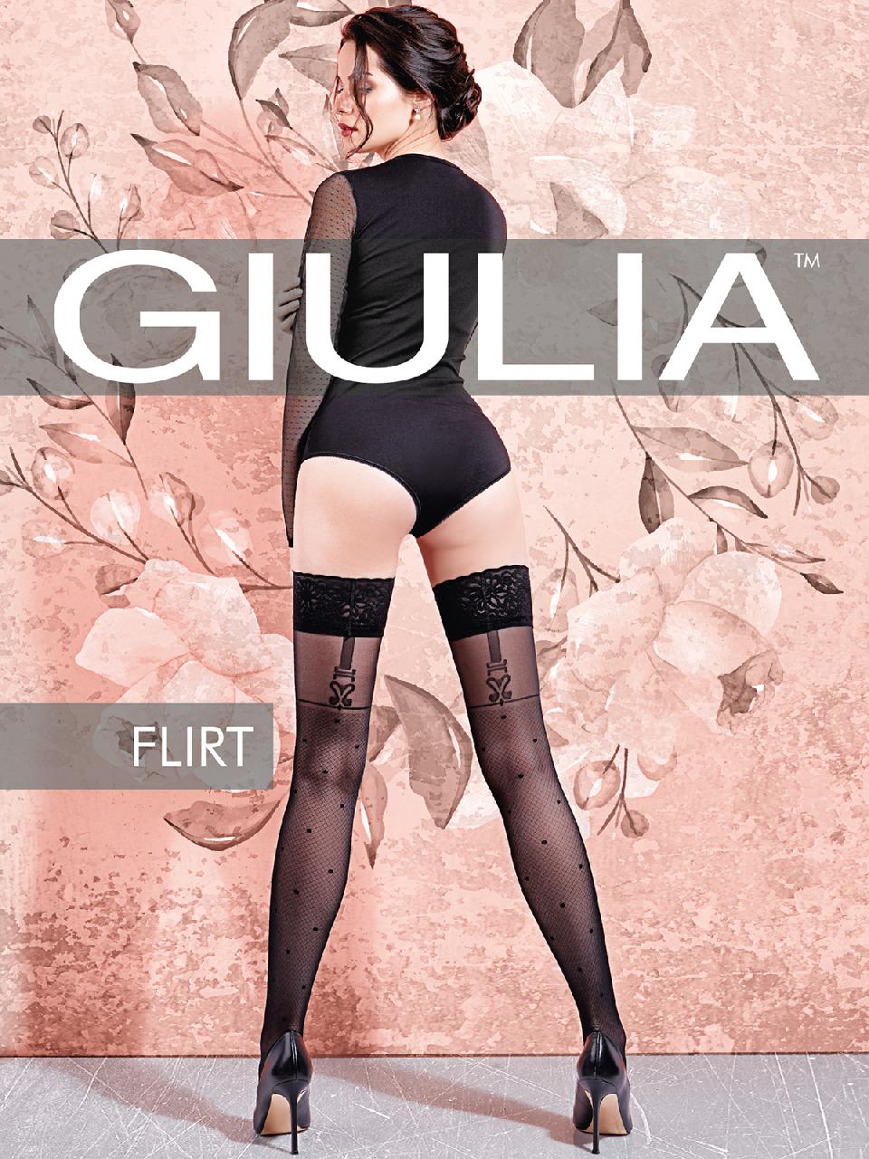 Giulia Flirt 02 /чулки/ bianco 1/2-XS/S