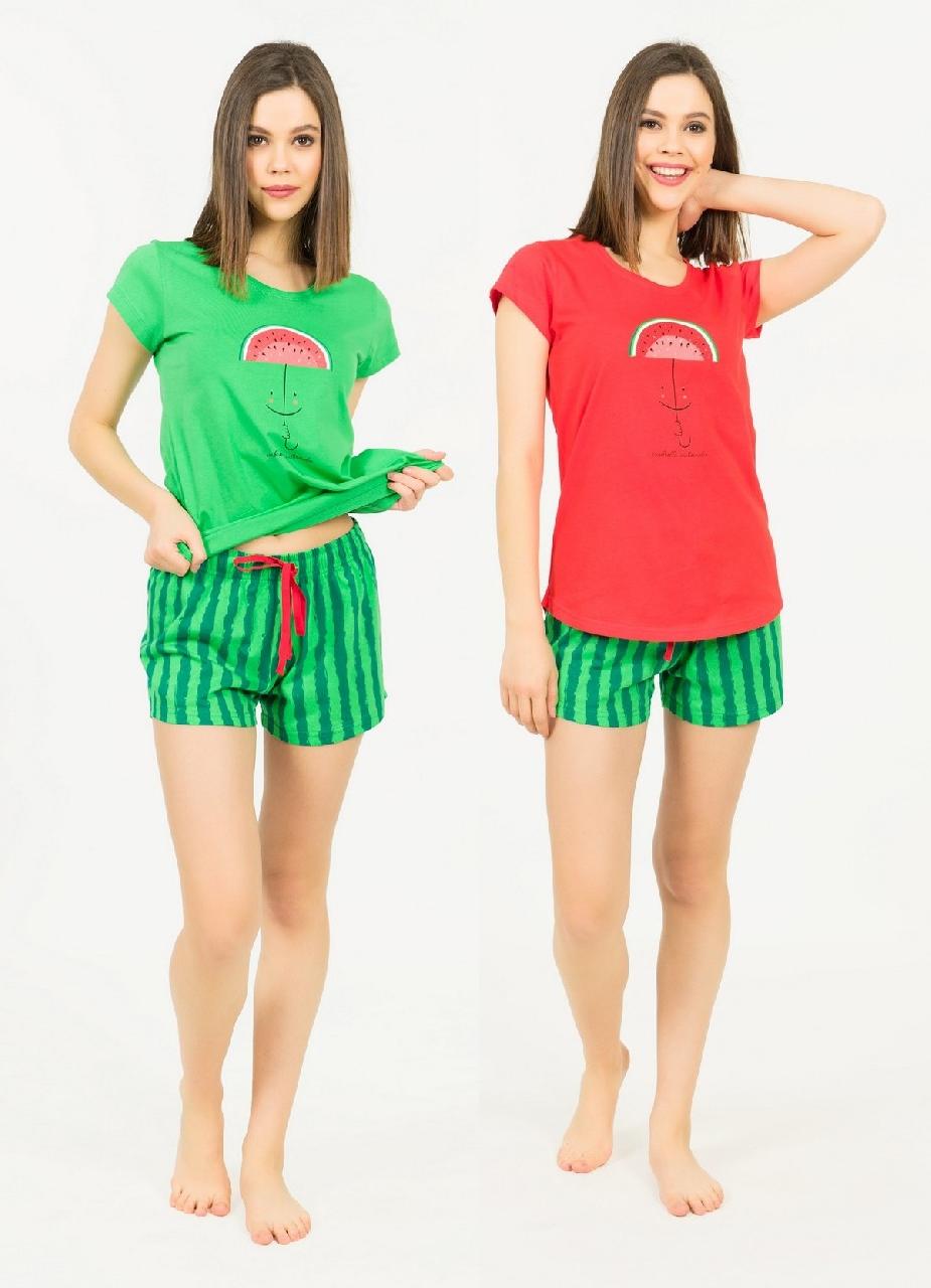 VS 008077 0829 /футболка и шорты жен/ зеленый L