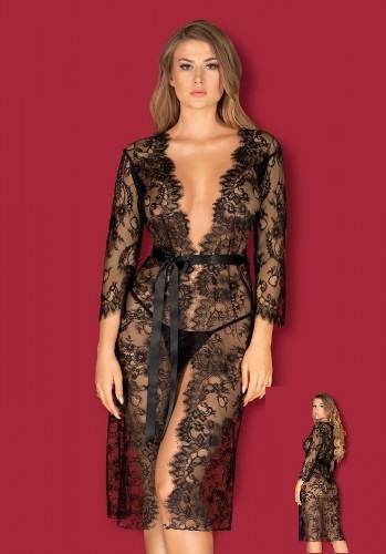 OBSESSIVE LASHY Peignoir черный S/M OBSESSIVE LASHY Peignoir черный S/M