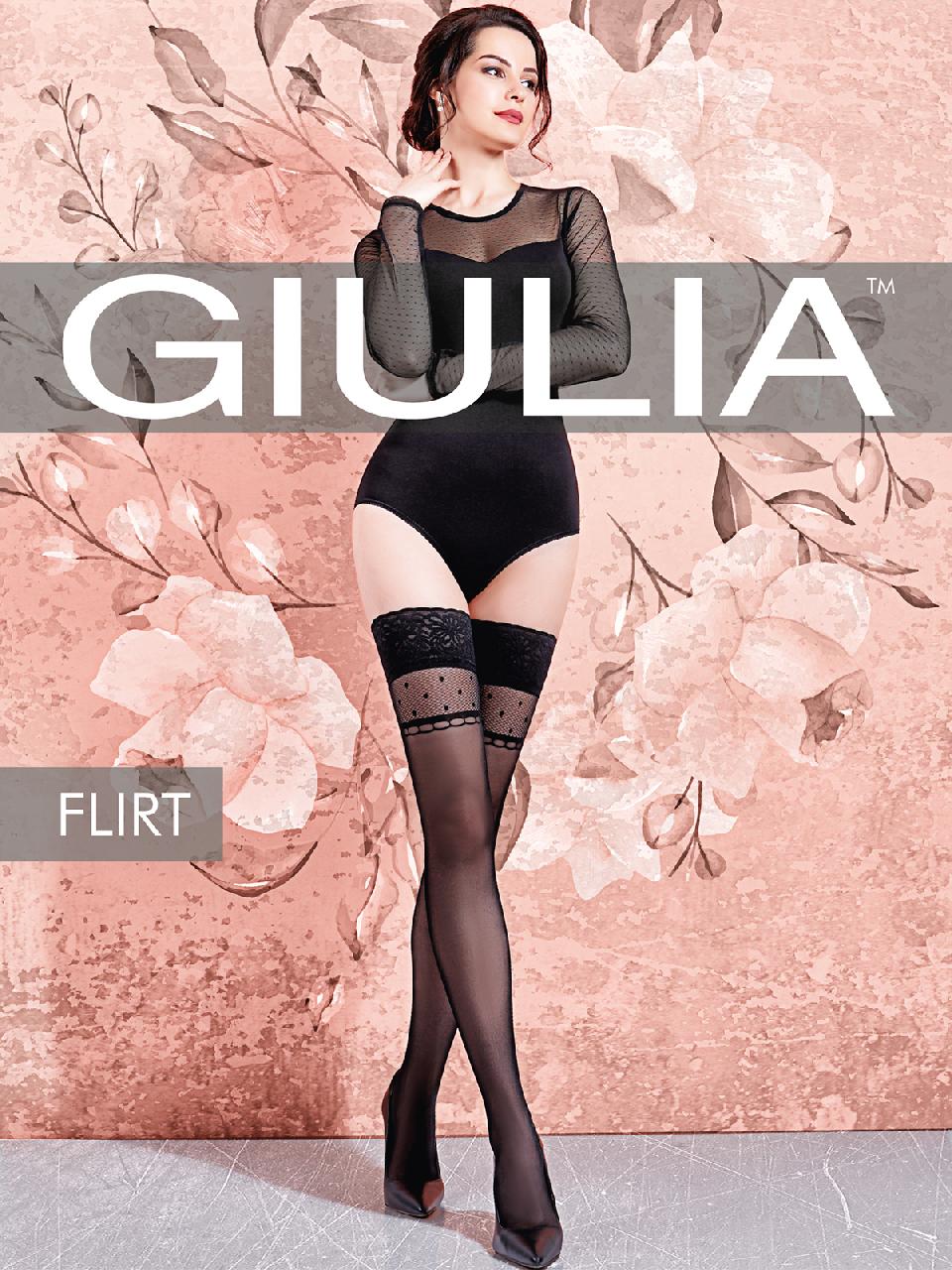 Giulia Flirt 01 /чулки/ bianco 1/2-XS/S
