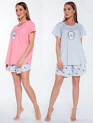 VS 009088 0153 /футболка и шорты жен/ розовый 4XL