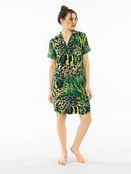 V PLUS 012083 2680 /платье-рубашка жен/ зеленый L
