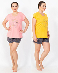 VS 008220 0148 /футболка и шорты жен/ розовый 4XL