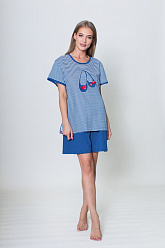 VS 908008 1913 /футболка и шорты жен/ темно-синий 1XL