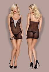 OBSESSIVE 811 CHEMISE черный-бежевый L/XL