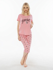 VS 012191 2876 /футболка и капри жен/ розовый L